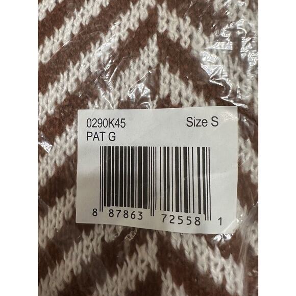 Fortune+Ivy Women’s Rust White Chevron Open Front Longline Cardigan Small NIB - Picture 5 of 5